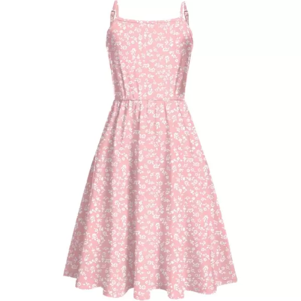 Arshiner Girl Summer Spaghetti Strap Casual Knee Length Cami Dresses for 4-12 Year