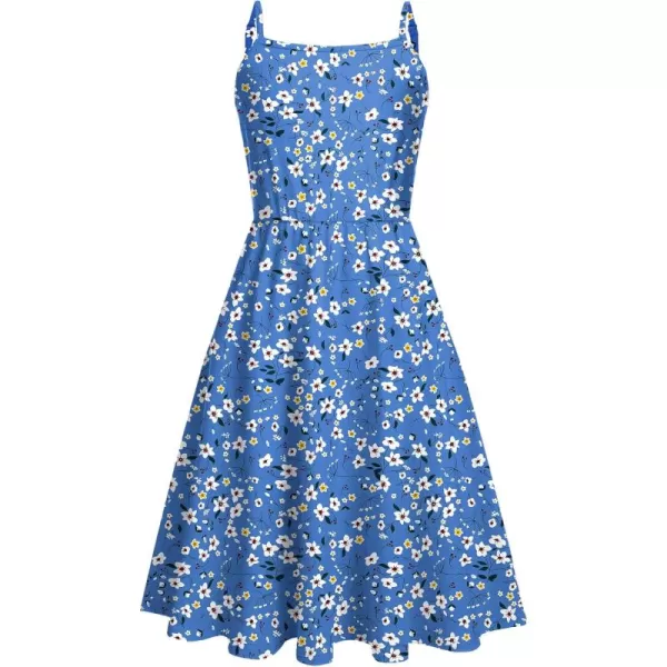 Arshiner Girl Summer Spaghetti Strap Casual Knee Length Cami Dresses for 4-12 Year
