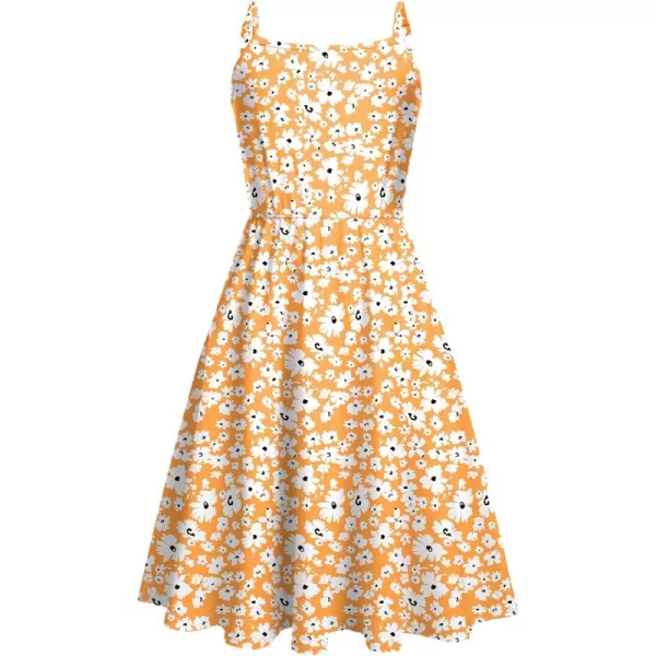Arshiner Girl Summer Spaghetti Strap Casual Knee Length Cami Dresses for 4-12 Year