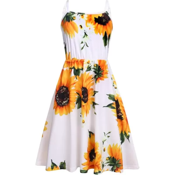 Arshiner Girl Summer Spaghetti Strap Casual Knee Length Cami Dresses for 4-12 Year