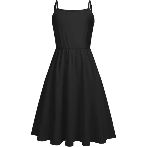 Arshiner Girl Summer Spaghetti Strap Casual Knee Length Cami Dresses for 4-12 Year