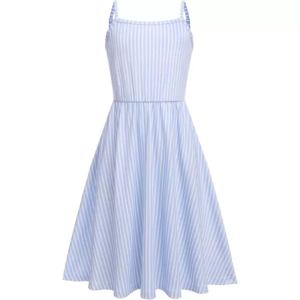 Arshiner Girl Summer Spaghetti Strap Casual Knee Length Cami Dresses for 4-12 Year