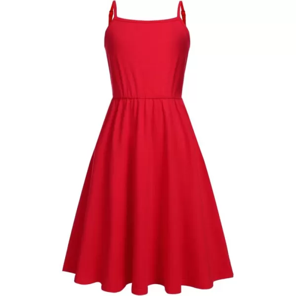 Arshiner Girl Summer Spaghetti Strap Casual Knee Length Cami Dresses for 4-12 Year
