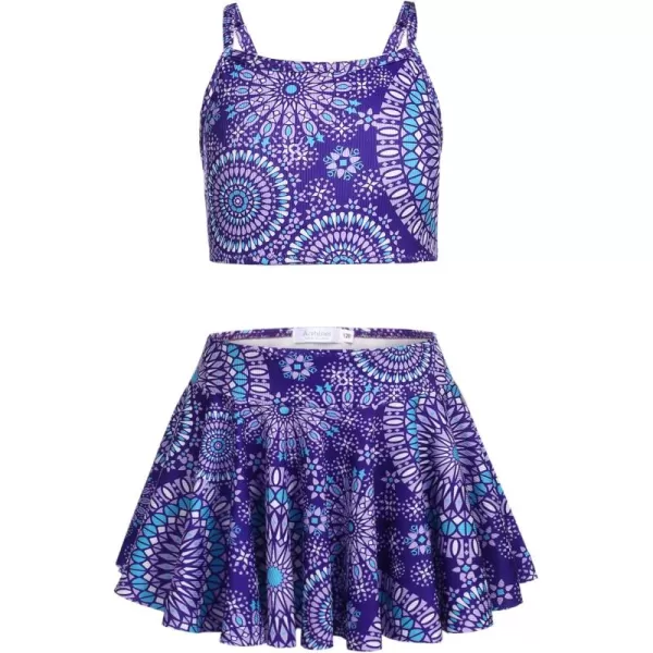 Arshiner Girls' 3Pcs Swimsuits Bikini Bathing Suit Beach Surf Floral Tankini Swimwear
