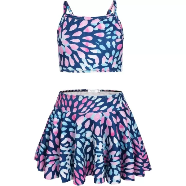 Arshiner Girls' 3Pcs Swimsuits Bikini Bathing Suit Beach Surf Floral Tankini Swimwear