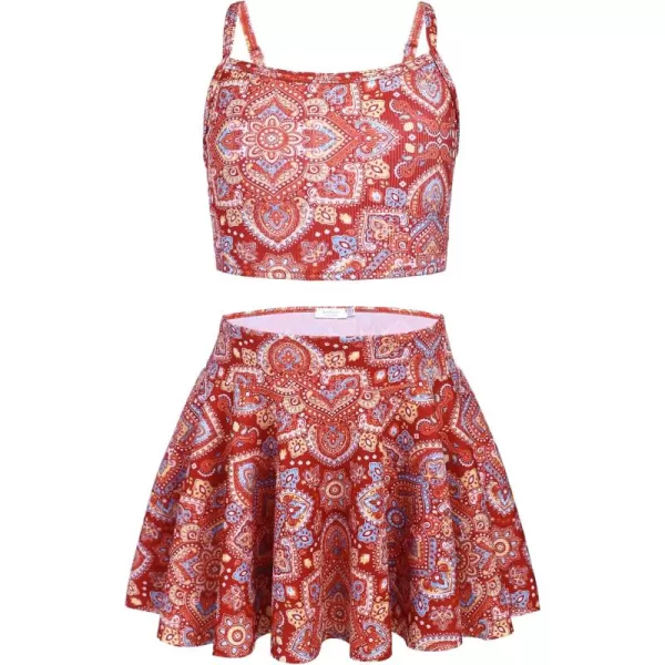 Arshiner Girls' 3Pcs Swimsuits Bikini Bathing Suit Beach Surf Floral Tankini Swimwear