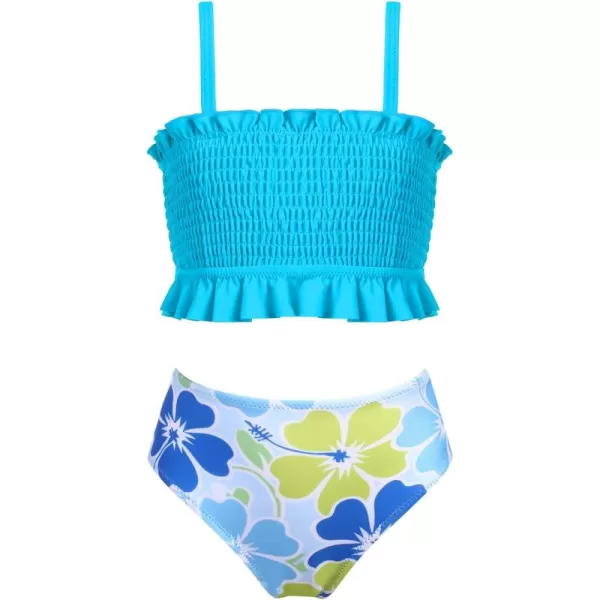 Arshiner Girls Bikini 2 Piece Swimsuit Shirred Bathing Suit Swimwear
