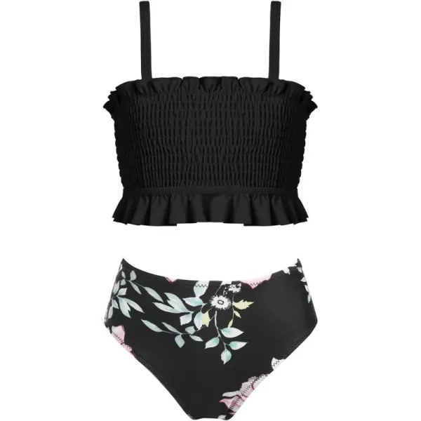 Arshiner Girls Bikini 2 Piece Swimsuit Shirred Bathing Suit Swimwear