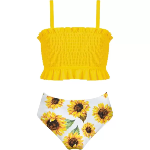 Arshiner Girls Bikini 2 Piece Swimsuit Shirred Bathing Suit Swimwear