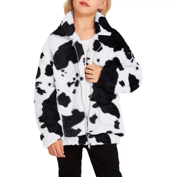 Arshiner Girls Full Zip Fleece Jacket Sherpa Outwear Coat Fall Winter for 4-12Y
