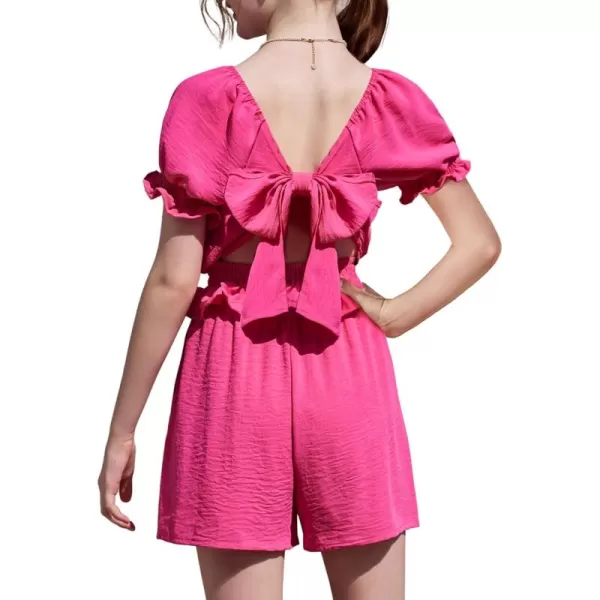 Arshiner Girls Short Set 2 Piece Summer Boho Clothes Tie-Back Puff Sleeve Top and Shorts with Pockets for 5-14 Years