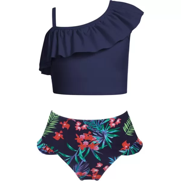Arshiner Girls Swimsuit Ruffles Flounce Printed Two Pieces Bikini Set Swimwear Bathing Suits