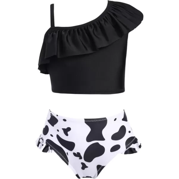 Arshiner Girls Swimsuit Ruffles Flounce Printed Two Pieces Bikini Set Swimwear Bathing Suits