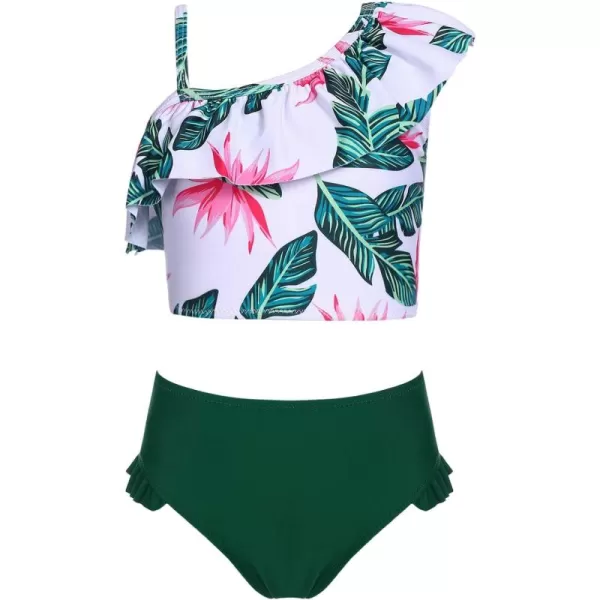 Arshiner Girls Swimsuit Ruffles Flounce Printed Two Pieces Bikini Set Swimwear Bathing Suits