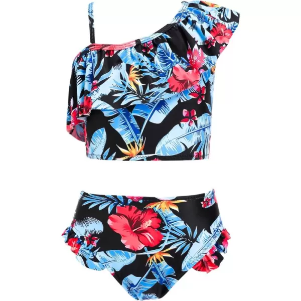 Arshiner Girls Swimsuit Ruffles Flounce Printed Two Pieces Bikini Set Swimwear Bathing Suits