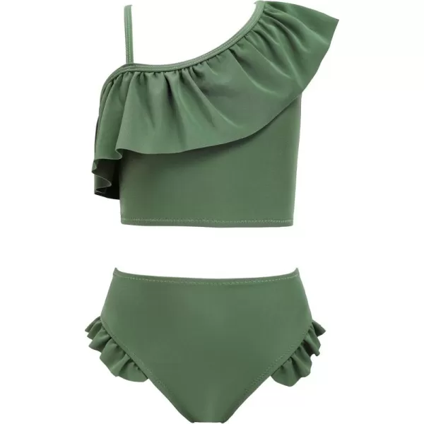 Arshiner Girls Swimsuit Ruffles Flounce Printed Two Pieces Bikini Set Swimwear Bathing Suits