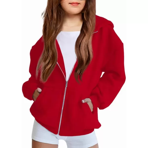 Arshiner Girls Zip Up Hoodies Teen Fleece Full-Zip Sweatshirts Jacket Casual Fall Hoodie with Pocket