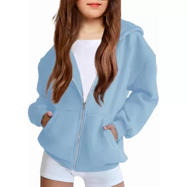 Arshiner Girls Zip Up Hoodies Teen Fleece Full-Zip Sweatshirts Jacket Casual Fall Hoodie with Pocket