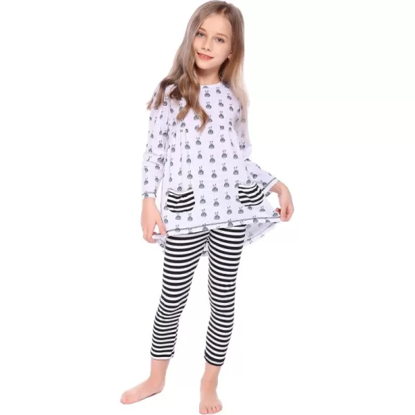 Arshiner Little Girls Clothes Set Cute Bunny Girls Outfits Long Sleeve Tops and Pants Set