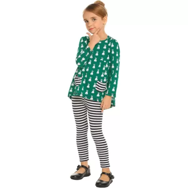 Arshiner Little Girls Clothes Set Cute Bunny Girls Outfits Long Sleeve Tops and Pants Set