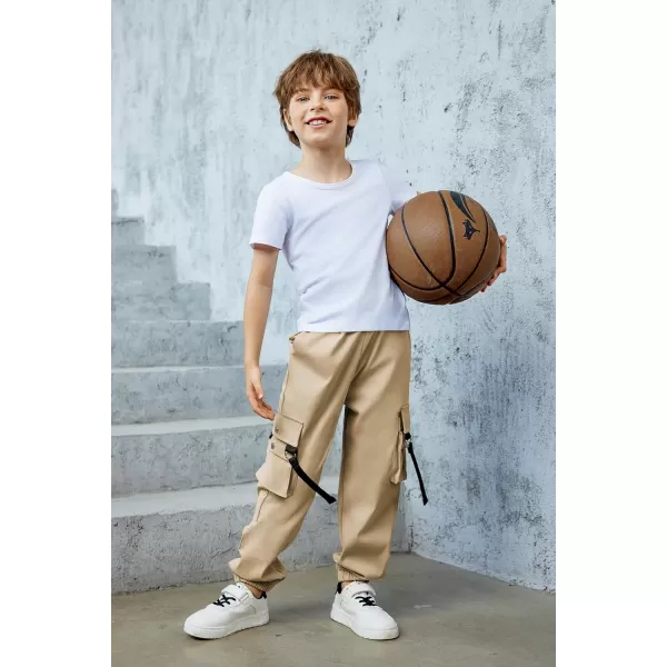 Arshiner Boys Cargo Pants Casual Lightweight Joggers Pant Elastic Waist Youth Kids Athletic Running Sweatpants with Pockets