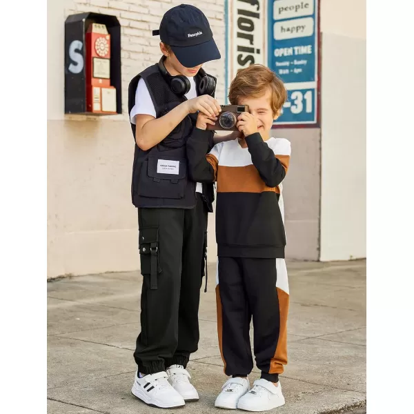 Arshiner Boys Cargo Pants Casual Lightweight Joggers Pant Elastic Waist Youth Kids Athletic Running Sweatpants with Pockets