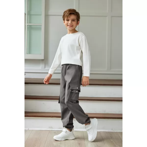 Arshiner Boys Cargo Pants Casual Lightweight Joggers Pant Elastic Waist Youth Kids Athletic Running Sweatpants with Pockets