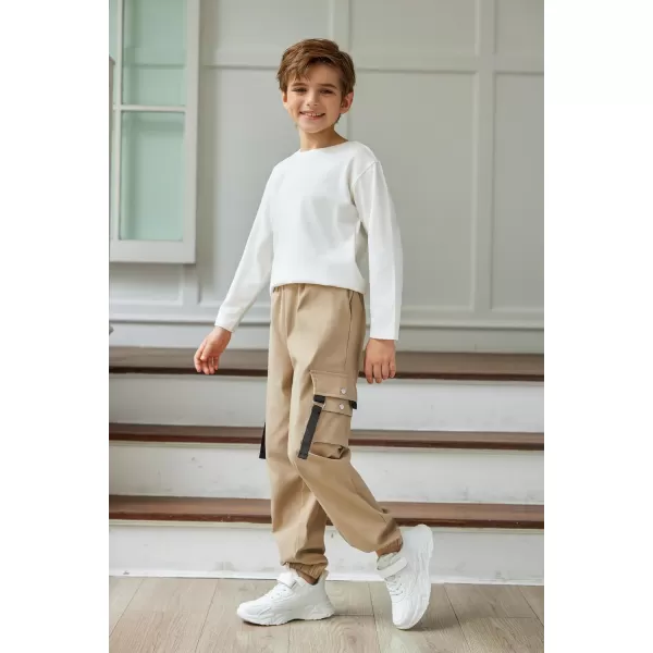 Arshiner Boys Cargo Pants Casual Lightweight Joggers Pant Elastic Waist Youth Kids Athletic Running Sweatpants with Pockets