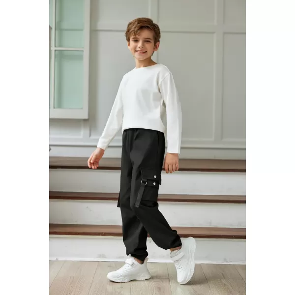 Arshiner Boys Cargo Pants Casual Lightweight Joggers Pant Elastic Waist Youth Kids Athletic Running Sweatpants with Pockets