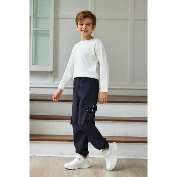 Arshiner Boys Cargo Pants Casual Lightweight Joggers Pant Elastic Waist Youth Kids Athletic Running Sweatpants with Pockets