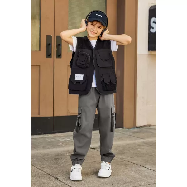 Arshiner Boys Cargo Pants Casual Lightweight Joggers Pant Elastic Waist Youth Kids Athletic Running Sweatpants with Pockets