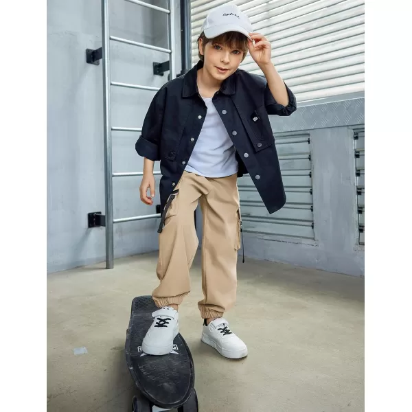 Arshiner Boys Cargo Pants Casual Lightweight Joggers Pant Elastic Waist Youth Kids Athletic Running Sweatpants with Pockets
