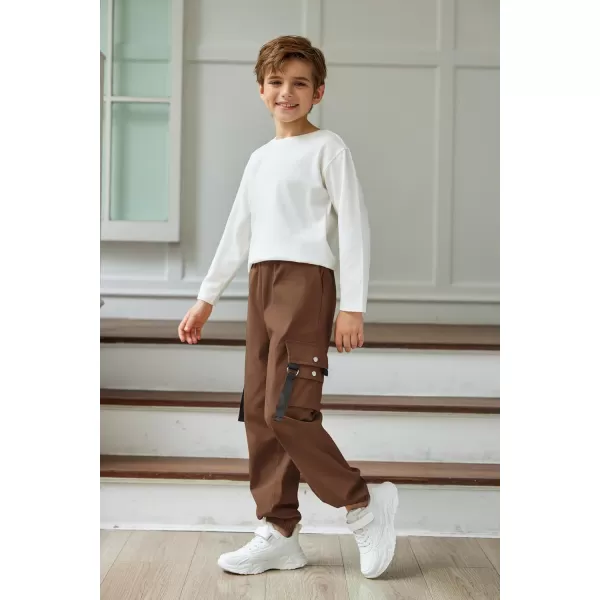 Arshiner Boys Cargo Pants Casual Lightweight Joggers Pant Elastic Waist Youth Kids Athletic Running Sweatpants with Pockets