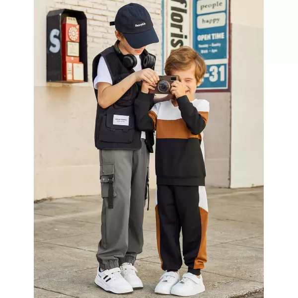 Arshiner Boys Cargo Pants Casual Lightweight Joggers Pant Elastic Waist Youth Kids Athletic Running Sweatpants with Pockets