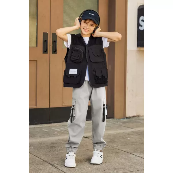 Arshiner Boys Cargo Pants Casual Lightweight Joggers Pant Elastic Waist Youth Kids Athletic Running Sweatpants with Pockets