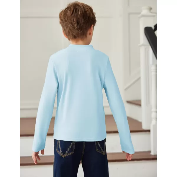 Arshiner Boys Long Sleeve Turtleneck T-Shirt Solid Color Warm Tee Tops Casual Thermal Pullover for Kids 5-12 Years
