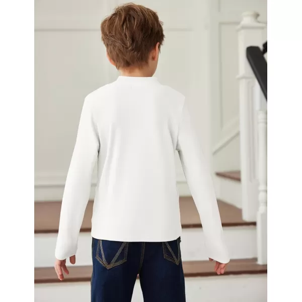 Arshiner Boys Long Sleeve Turtleneck T-Shirt Solid Color Warm Tee Tops Casual Thermal Pullover for Kids 5-12 Years