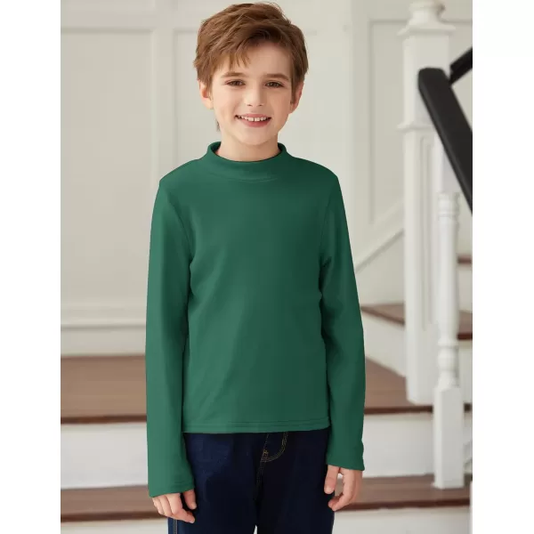 Arshiner Boys Long Sleeve Turtleneck T-Shirt Solid Color Warm Tee Tops Casual Thermal Pullover for Kids 5-12 Years