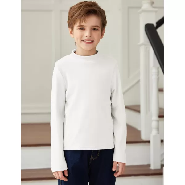 Arshiner Boys Long Sleeve Turtleneck T-Shirt Solid Color Warm Tee Tops Casual Thermal Pullover for Kids 5-12 Years
