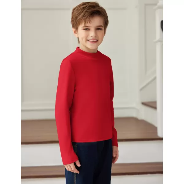 Arshiner Boys Long Sleeve Turtleneck T-Shirt Solid Color Warm Tee Tops Casual Thermal Pullover for Kids 5-12 Years