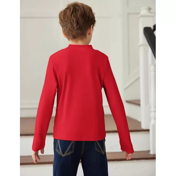 Arshiner Boys Long Sleeve Turtleneck T-Shirt Solid Color Warm Tee Tops Casual Thermal Pullover for Kids 5-12 Years