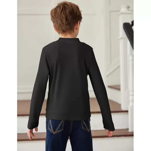 Arshiner Boys Long Sleeve Turtleneck T-Shirt Solid Color Warm Tee Tops Casual Thermal Pullover for Kids 5-12 Years