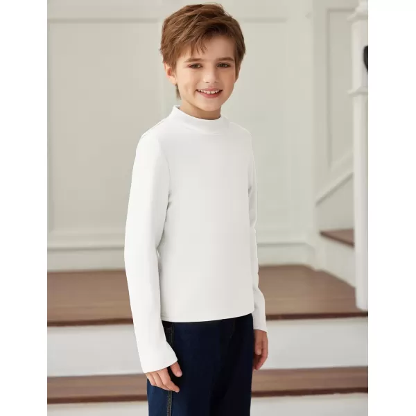 Arshiner Boys Long Sleeve Turtleneck T-Shirt Solid Color Warm Tee Tops Casual Thermal Pullover for Kids 5-12 Years