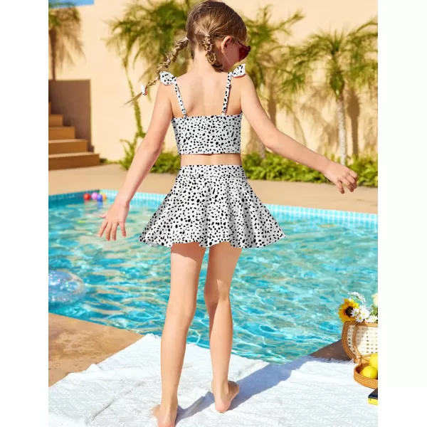 Arshiner Girls Swimsuits 3Pcs Ruffles Bathing Suits Summer Floral Printing Beach Surf Tankini Swimwear Set
