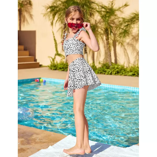 Arshiner Girls Swimsuits 3Pcs Ruffles Bathing Suits Summer Floral Printing Beach Surf Tankini Swimwear Set