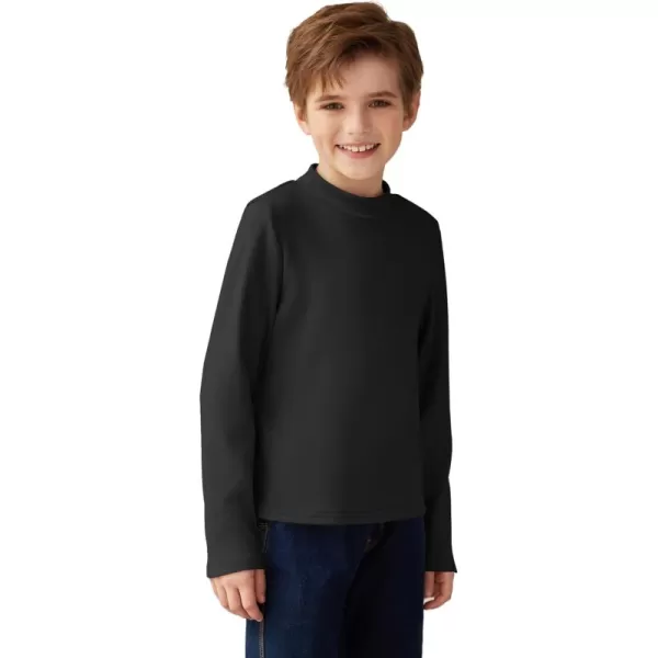 Arshiner Boys Long Sleeve Turtleneck T-Shirt Solid Color Warm Tee Tops Casual Thermal Pullover for Kids 5-12 Years