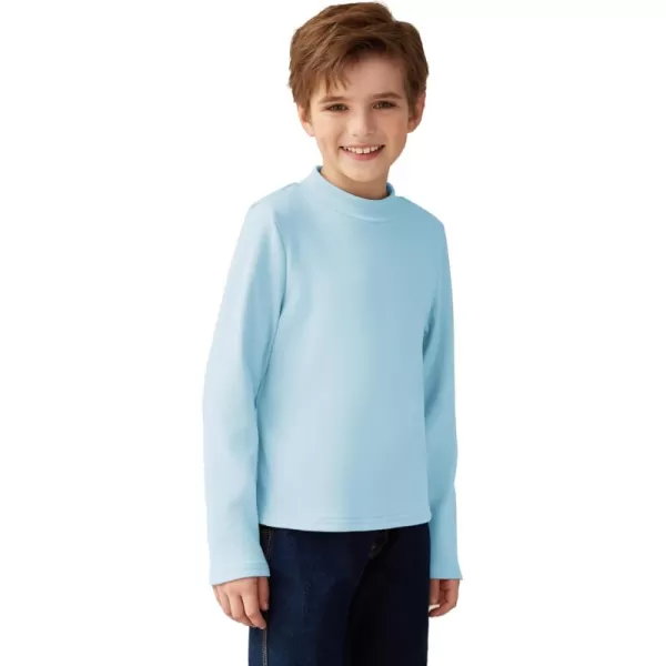 Arshiner Boys Long Sleeve Turtleneck T-Shirt Solid Color Warm Tee Tops Casual Thermal Pullover for Kids 5-12 Years