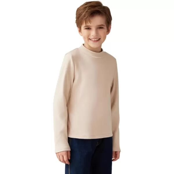 Arshiner Boys Long Sleeve Turtleneck T-Shirt Solid Color Warm Tee Tops Casual Thermal Pullover for Kids 5-12 Years