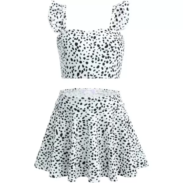 Arshiner Girls Swimsuits 3Pcs Ruffles Bathing Suits Summer Floral Printing Beach Surf Tankini Swimwear Set