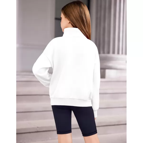 Arshiner Girls Half Zip Sweatshirt Fleece Quarter Zip Pullover Sweatshirts Fall Clothes for Teen Girls Thumb Hole